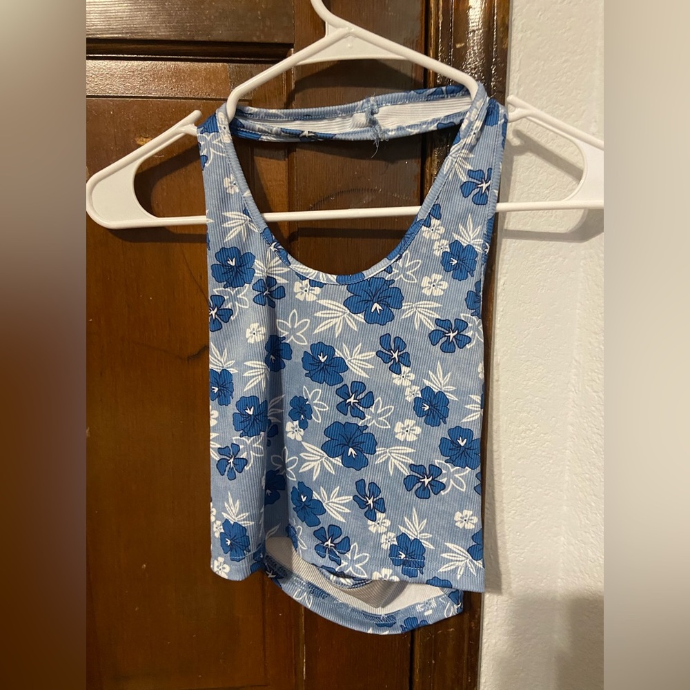 blue halter top